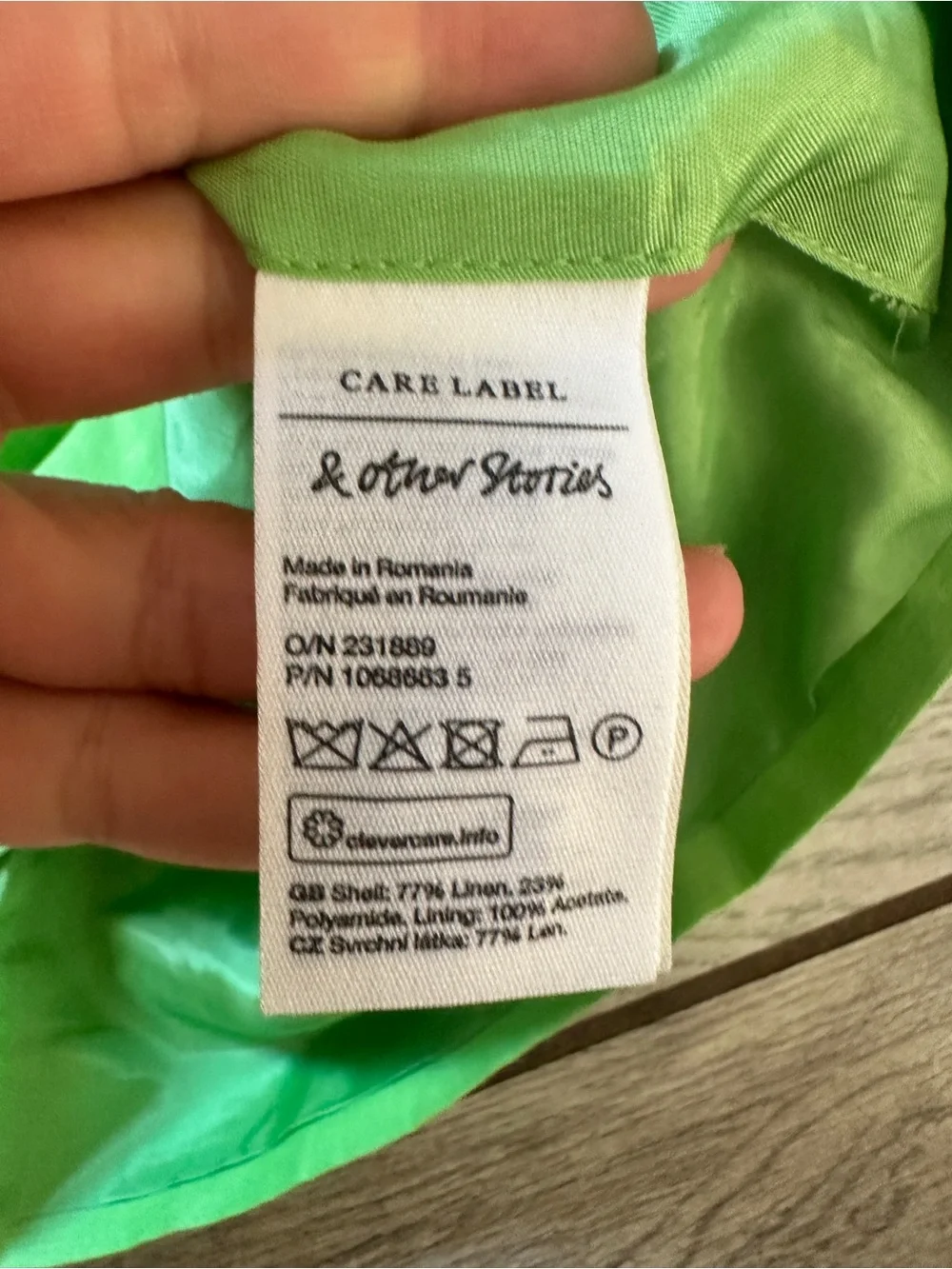 & Other Stories Green Mini Skirt sz 8